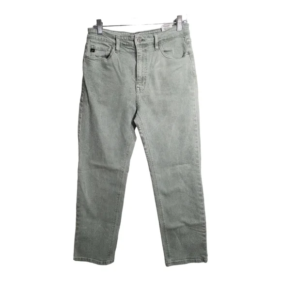 Kancan Straight Leg High Waist Light Green Boho Casual Minimalist Jeans Sz 28/9 - Picture 1 of 7